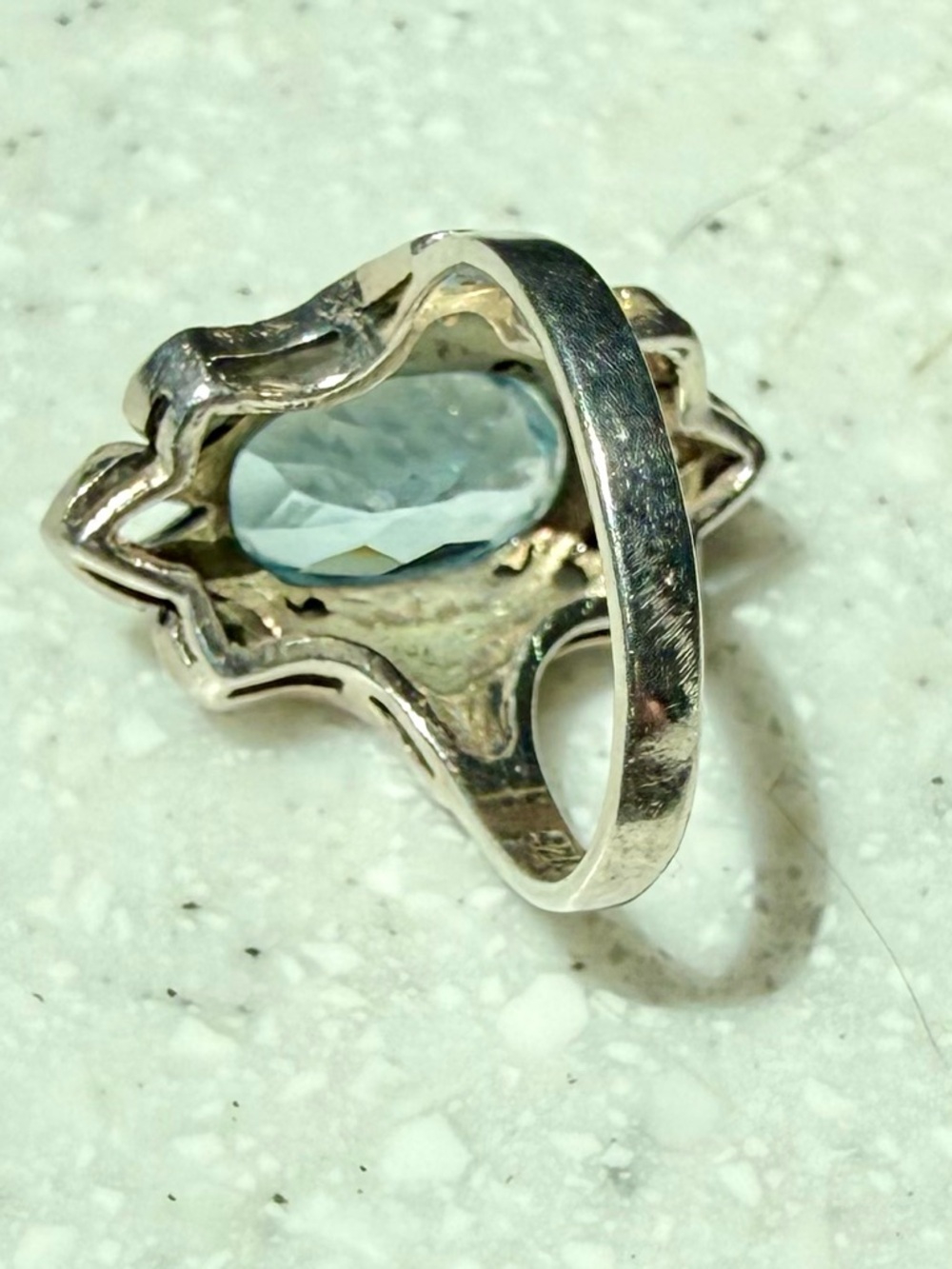 Vintage Marcasite & Silver Ring - Picture 4 of 5